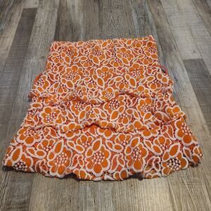 Rue21 lace orange and white floral all over tube top belt not included size M